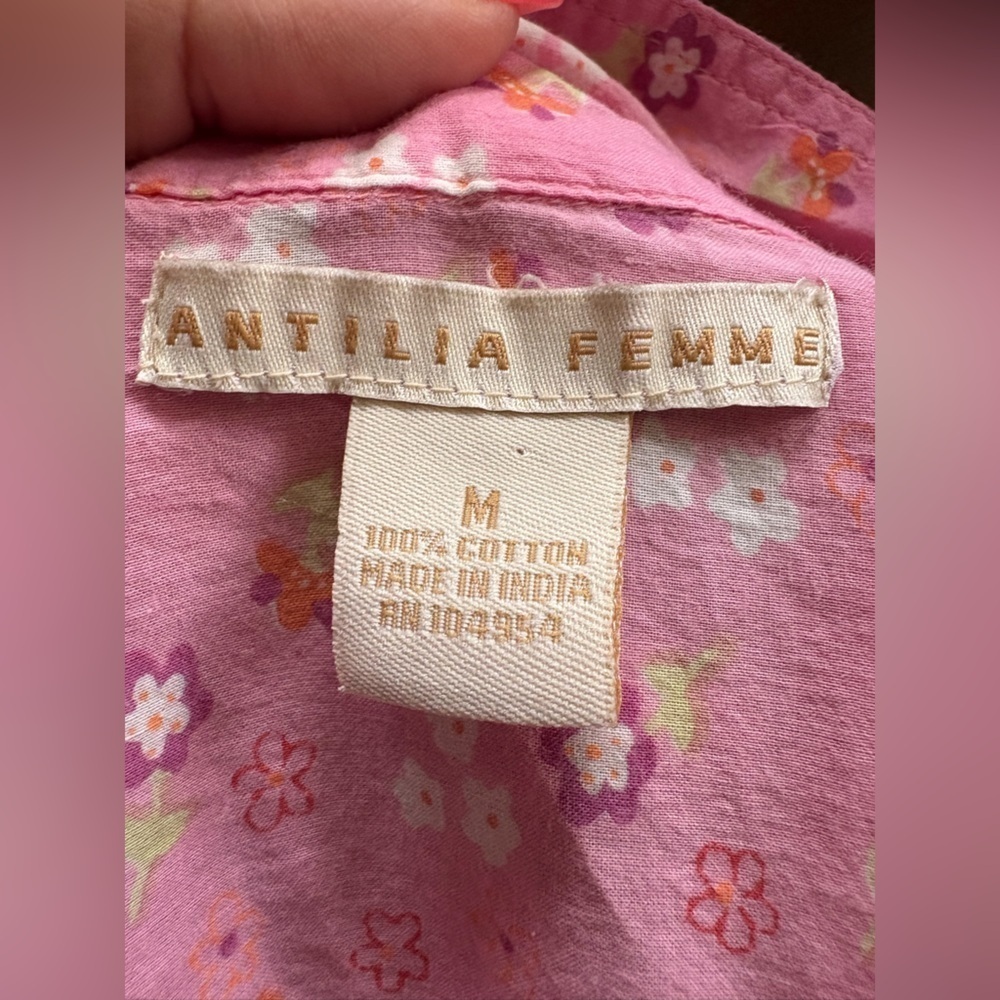 Antilia Femme women’s western 100% cotton floral long sleeve shirt sz M preloved - Picture 4 of 6